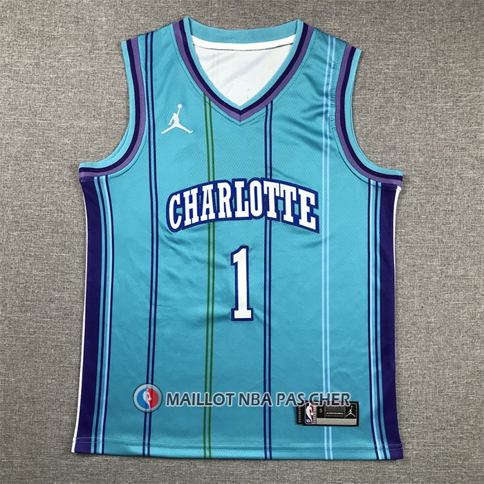 Maillot Enfant Charlotte Hornets LaMelo Ball NO 1 Classic 2023-24 Vert